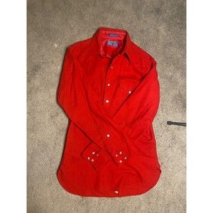 Vintage Rare Pendleton Western Wear Pearl Snap Red Wool Flannel Shirt Men's M